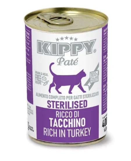 KIPPY CAT WET FOOD STERILISED PATE RICE IN TURKEY CAN - 400 G