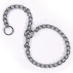 Chrome Plated Silver Training Leash, Neck Collar Harness for Heavy Duty Dogs of All Breeds with 2 Metal End Circles (2.8 Feet) - Image 3