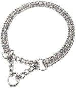 Trixie Chromed Double Row Semi-Choke Chain with Strain Relief, 65 cm x 2.5 mm