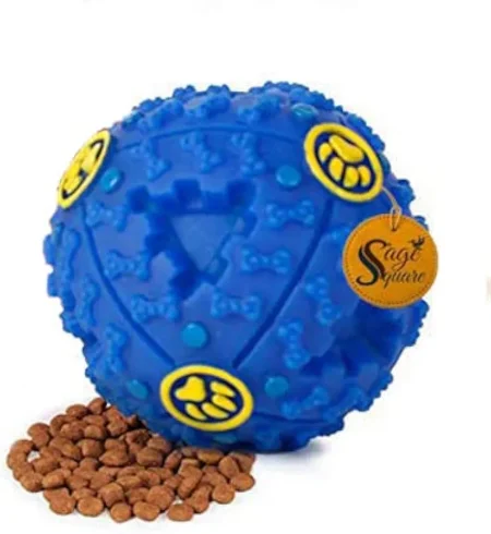 PETSTRACK Multicolor Interactive Squeaky Giggle Quack Toy Ball: Ideal for Playing, Chewing, and Feeding Dogs/Cats - Pink Puzzle Toy with Duck Sound for Small