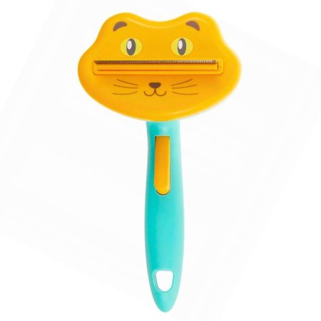 Cature deShedding Brush for Dogs/Cats - Pet Hair Remover Dog Comb & Cat Comb with Switch & PAIN-FREE Stainless Steel