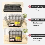 Pet Cage for Small Medium Dogs with Single Door, Bars, Base Tray and Metal Barrier, Portable and Foldable, Indoor, Outdoor and Travel (L) - Image 4