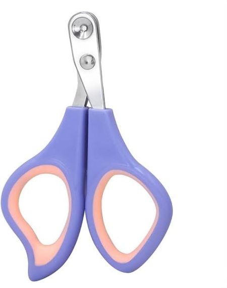 Non-Slip 2mm Tapered Hole Pet Cat Nail Clipper Multipurpose Stainless Steel Nail Clipper (Purple Pink)