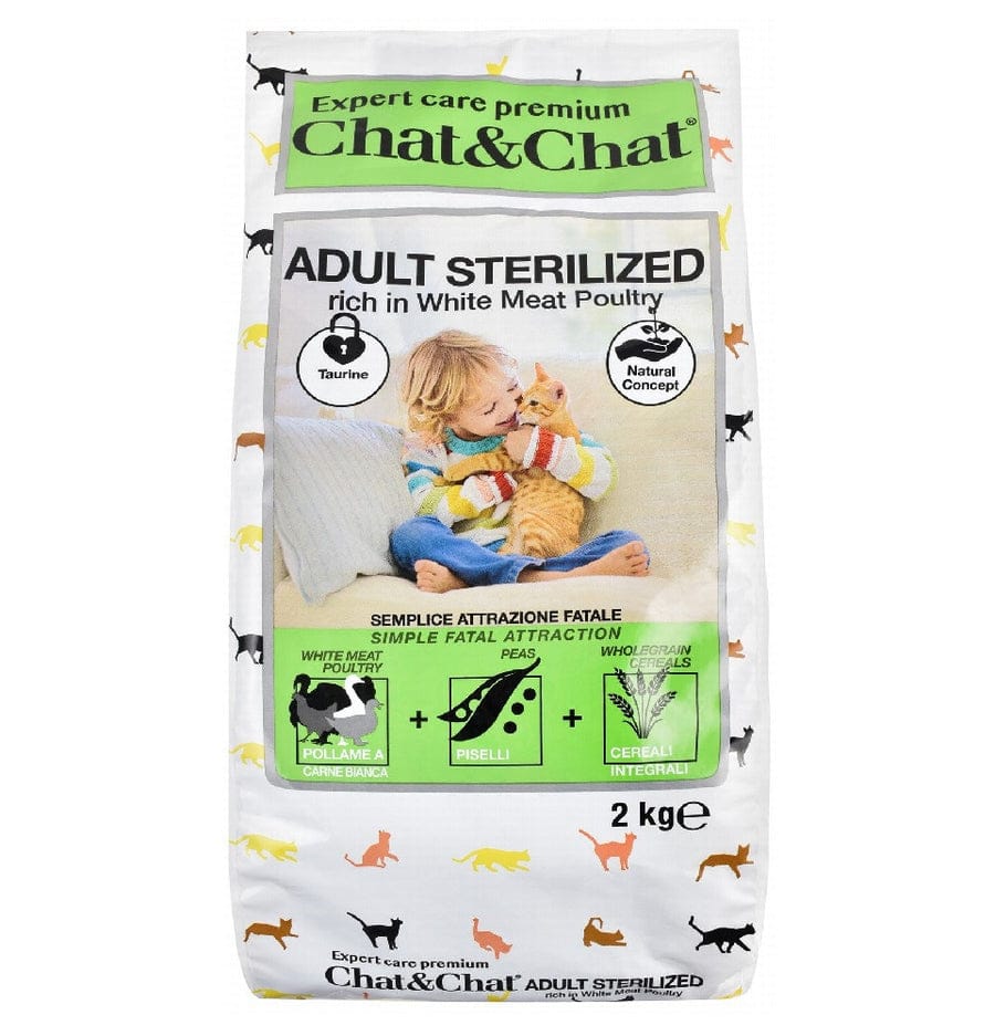 Chat and Chat Dry Food with Sterilized Adult Cats 2 kg Chat and Chat Dry Food with Sterilized Adult Cats 2 kg