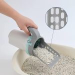 2 in 1 Cat Litter Hollow Shovel Head and a Trash Can, Litter Scoop with Container, Dirt-Free Cat Litter Scoop, for Cat Litter Clumping Litter + 1 Trash Bags Roll - Image 2