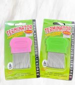 one pic Stainless Steel Head Lice Comb for Pets and Humans to Remove Lice, Fleas, Ticks(Pink+green) - Image 2