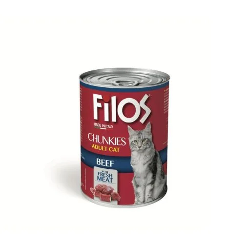 filos-beef Filos Cat Wet Food Chunkies Beef 400g - Image 1