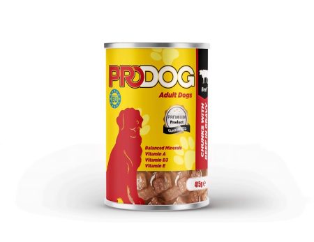 Pro dog Wet Food For Adult in Chunks in Gravy with Beef 415G