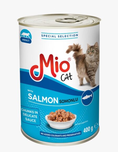 Mio Wet Food For Adult in Gravy Chunks with  Salmon 400g
