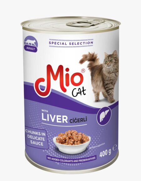 Mio Wet Food For Adult in Gravy Chunks with  Liver 400g