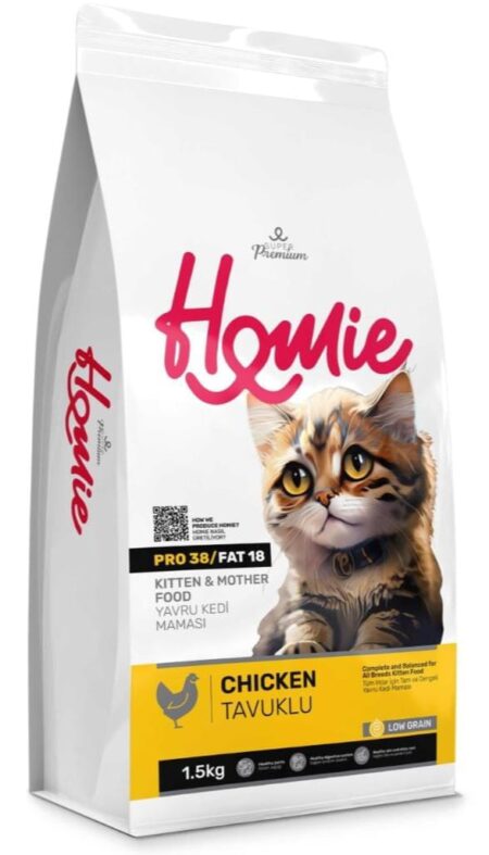 Homie Super Premium Kitten & Mother Chicken Low Grain Cat Food 1.5 KG