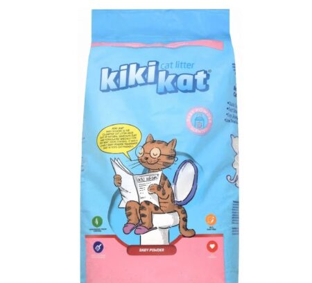 Kiki Kat White Bentonite Clumping Cat Litter Baby Powder 5 L