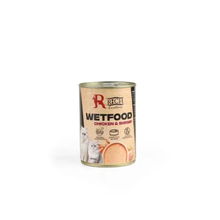 Rich Cans Wet Cat Food with Chicken and shrimp 400g