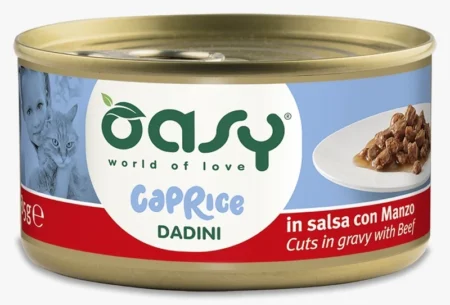 Oasy Wet Food for Adult Cats CAPRICE Cuts in Gravy with Beef 85 g
