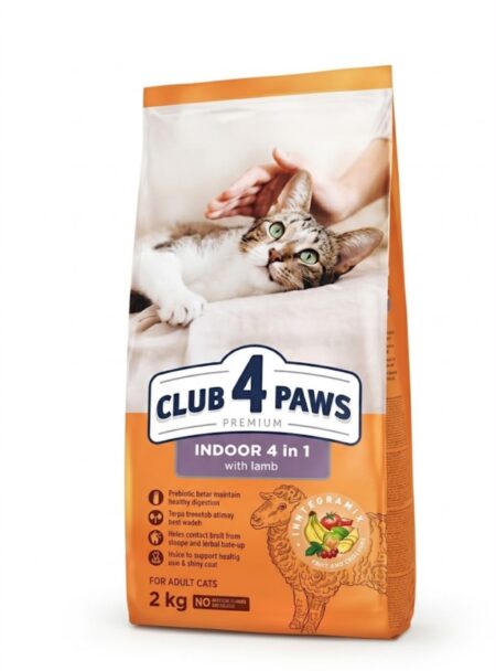 Club 4 Paws Cat Adult Indoor 4 in 1 With Lamb 2K