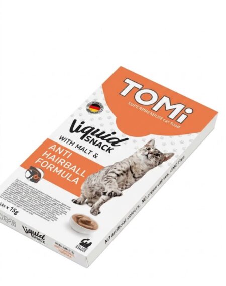TOMi Liquid snack with malt & anti hairball formula (8×15g