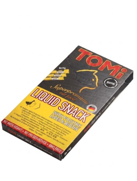 TOMi Liquid snack with poultry liver & biotin (8×15g