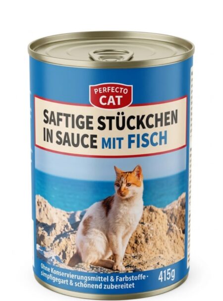 Perfecto Cat Saftige Stuckchen in sauce mit Fisch 415g