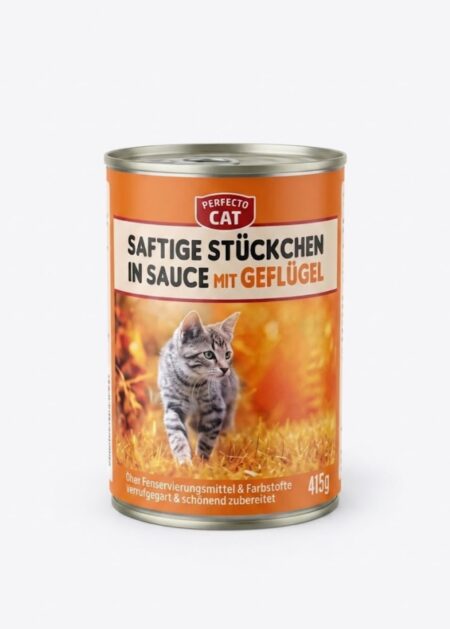Perfecto Cat Saftige Stuckchen in sauce mit Geflugel 415g