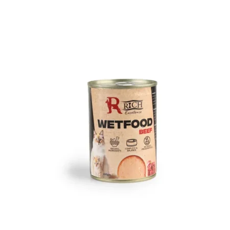 Rich Cans Wet Food for Cats with Beef 400g