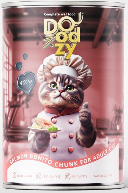 Doodzy Wet Cat Food Salmon Chunks For Adult Cats 400g