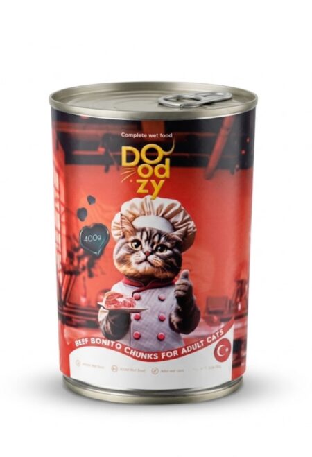 Doodzy Wet Cat Food Beef Chunks For Adult Cats 400g
