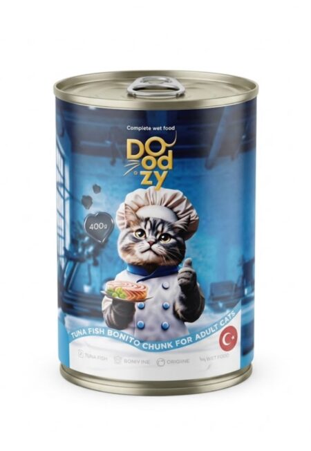Doodzy Wet Cat Food Tuna Fish Chunks For Adult Cats 400g